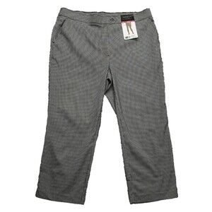 New Rafaella Capri Pants Womens 14 Pull On Elastic Comfort Waist Stretch Checked